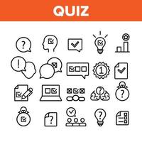 Quiz Game Collection Elements Icons Set Vector