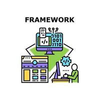 Framework Coding Vector Concept Color Illustration