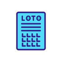 lotería bingo icono vector contorno ilustración