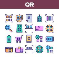 Qr Code Scan Collection Elements Icons Set Vector