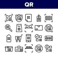 Qr Code Scan Collection Elements Icons Set Vector