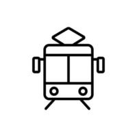 tram on the rails icon vector. Isolated contour symbol illustration vector