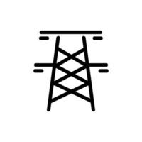 ilustración de contorno de vector de icono de torre de energía