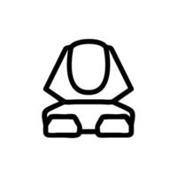 Egypt sphinx icon vector. Isolated contour symbol illustration vector