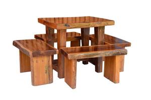 Set of wooden Table and chairs. photo