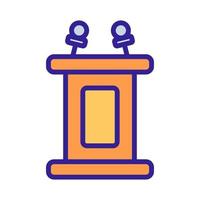 stand with microphone icon vector. Isolated contour symbol illustration vector