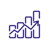 Rise chart icon vector. Isolated contour symbol illustration vector