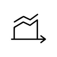 Rise chart icon vector. Isolated contour symbol illustration vector