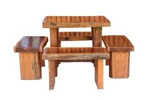 Set of wooden Table and chairs. photo