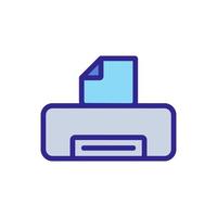 printer with paper icon vector outline illustration
