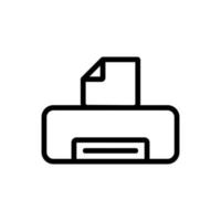 printer with paper icon vector outline illustration