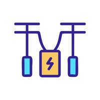 ilustración de contorno de vector de icono de sistema de monitoreo y control de energía automatizado