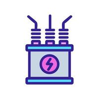 three wire electric shield icon vector outline illustration