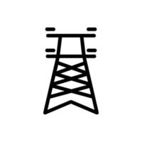 ilustración de contorno de vector de icono de torre de transmisión de energía