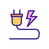Electric socket connector icon vector. Isolated contour symbol illustration vector