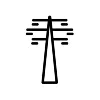 three wire tower support icon vector outline illustration