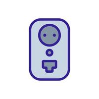Electric socket connector icon vector. Isolated contour symbol illustration vector