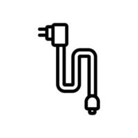 cord with plug icon vector outline illustration