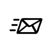 el correo es un icono de vector rápido. ilustración de símbolo de contorno aislado