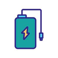 electric usb charging with cable icon vector outline illustration