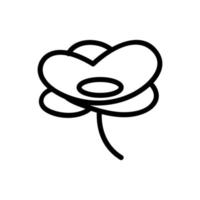 la ilustración de contorno de vector de icono de flor de planta de amapola