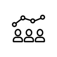 statistical growth of people icon vector outline illustration