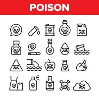 Collection Chemical Toxic Poison Vector Icons Set