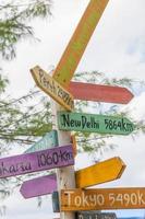 Road signs pointing to major cities photo