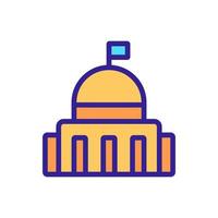 ilustración de contorno de vector de icono de edificio de gobierno político
