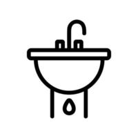 The sink is a vector icon. Isolated contour symbol illustration