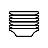 stack plate icon vector outline illustration