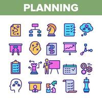 Planning Color Elements Vector Icons Set