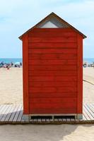 Beach huts Cullera stock pictures photo