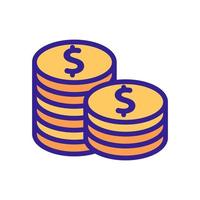a stack of coins icon vector outline illustration