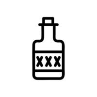 vector de icono de botella de ron. ilustración de símbolo de contorno aislado