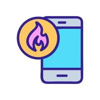 Phone burns icon vector. Isolated contour symbol illustration vector