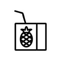 ilustración de contorno de vector de icono de jugo de piña