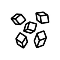 ilustración de contorno de vector de icono de piña en cubitos