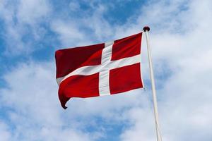 Danish flag waving in the wind photo