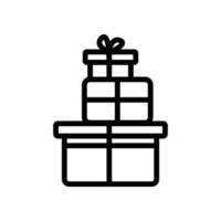 una pila de cajas de regalos icono ilustración de contorno vectorial vector