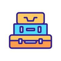 stack suitcase icon vector outline illustration