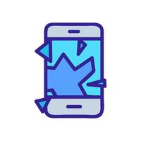 Broken phone icon vector. Isolated contour symbol illustration vector