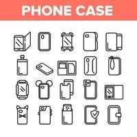 Phone Case Accessory Collection Icons Set Vector