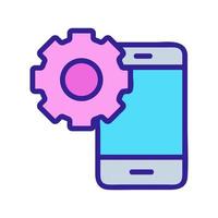 Set up the phone icon vector. Isolated contour symbol illustration vector