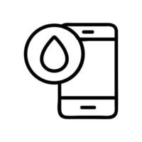 Phone waterproof vector icon. Isolated contour symbol illustration