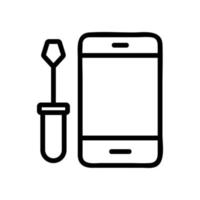 Repair the phone icon vector. Isolated contour symbol illustration vector