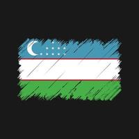 trazos de pincel de bandera de uzbekistán. bandera nacional vector