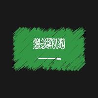 trazos de pincel de la bandera de arabia saudita. bandera nacional vector