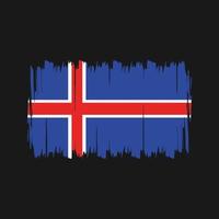 cepillo de bandera de islandia. bandera nacional vector