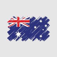 trazos de pincel de la bandera de australia. bandera nacional vector